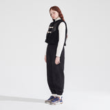 トグルボタンエコファームートンショートベスト/TOGGLE BUTTON ECO FUR MUSTANG SHORT VEST_BLACK