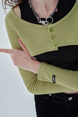 アンバランススリーブカーディガン / unbalance sleeve cardigan_green