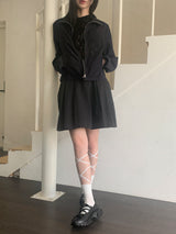 [MADE] Shanti Windbreaker Shirring Wrinkle Long Sleeve Zip-Up