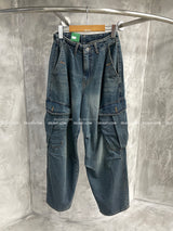 Rough Cargo Denim Wide Pants