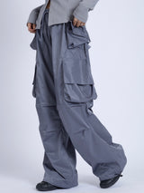 Satin Multi Pocket Pants, Grey