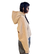 エンボスクロップドフーディー/Emboss Cropped Hoodie-BEIGE