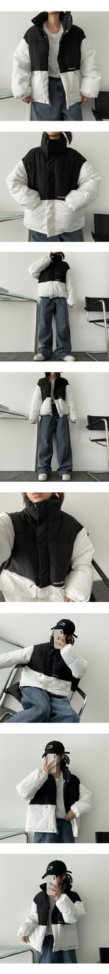 Purim two-tone color half-padded jumper