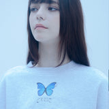 バタフライクロップスウェットシャツ/0 8 butterfly crop sweat shirt - GREY
