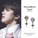 サンライト430-D2ガーネットシルバーイヤリング / Sunlight430-D2 Garnet silver earring (4593409196150)
