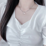 heart bar transparent beads necklace