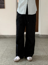 キーフY2Kピンタックポケットストッパーロングワイドカーゴパンツ/ kef Y2K pintuck pocket stopper long wide cargo pants