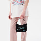 チェリーサテンホットフィックスミニハンドバッグ / CHERRY SATIN HOTFIX MINI HANDBAG [BLACK]
