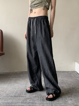 アンダーノンフェードサマーリネンローデニムワイドパンツ / Ander Non-Fade Summer Linen Raw Denim Wide Pants