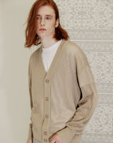 WAFFLE FISHNET CARDIGAN BEIGE (6691444588662)