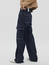 ダイイングカーゴドウデニムパンツ/Dyeing X Cargo dough Denim Pants (2color)