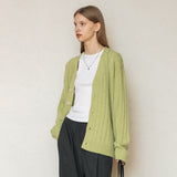 カシミアブレンドカーディガン/CASHMERE BLEND CARDIGAN_GREEN BEAN