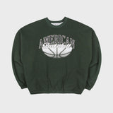 バスケットボールスウェットシャツ/BASKETBALL BANDING SWEATSHIRT (DARK GREEN)