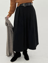 クリーンベルトロングスカート/Clean belt long skirt (2color)