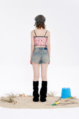 チェリーシャーリングスイムブラトップ / CHERRY SHIRRING SWIM BRA TOP [PINK]