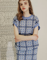 GRANNY SQUARE KNIT MINI SKIRT VERY PERI (6691436003446)