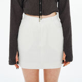 Eco Fur Short Skirt [White]