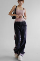 ピンクラインデニムパンツ / pink line denim pants