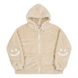 エルボードローイングスマイル刺繍フリースジャケット / Elbow Drawing Smile Embroidered Wool Fleece Jacket