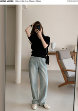 Basic Crop Collar Short Sleeve Knit (3color)