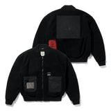 BLEND OVERSIZED FLEECE MA-1 JACKET OLIVE / BLACK (4627775520886)