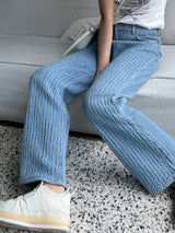 ブロックデニムパンツ / Block Medium Blue Denim