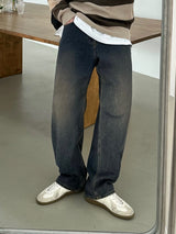 ウェンズデーブラッシュワイドデニムパンツ/WEDNESDAY BRUSH WIDE DENIM PANTS