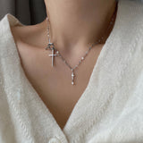 クロストグルバー2ウェイネックレス/tiu Cross Toggle Bar Two Way Necklace