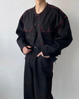 スティッチマクシワイドデニム / MG709,710 Stitch Maxi Wide Denim (2 colors)