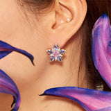 ブルーフラワーピアス