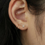 14K GOLD 10MM PIPE RING EARRING (6680875958390)
