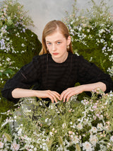 レースリンクルパフブラウス / Lace Wrinkle Puff Blouse (2colors)