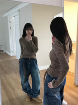 ヘイズリーカラーVネックニット