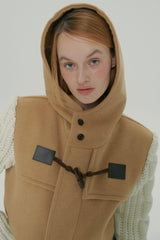  WOOL KNIT DUFFLE COAT / BEGIE
