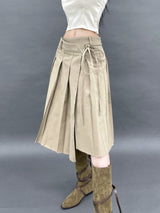 ベターラップアンバランスロングプリーツスカ－ト/797. Better wrap unbal long pleats sk (2color)