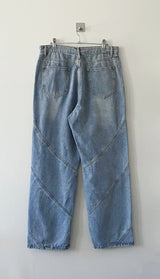 Coupure wide denim pants
