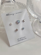 [5 set] Blooming Pearl Heart Piercing Set