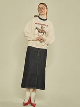 Cowboy Graphic Sweatshirt (Ivory&Navy) (6643896549494)