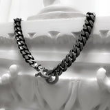 ブラック ライン カーブ チェーンネックレス / [BLESSEDBULLET]black line CURVE chain necklace_blacksilver_13mm/10mm