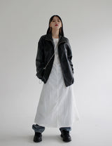バルーンレザージャンパー / Balloon Leather Jumper (2color)