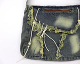 Tota Y2K Fringe Washed Denim Cross Bag