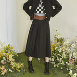 Long Black Pintuck Skirt (6681265668214)