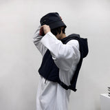クロップパッドデッドフードベスト/[Unisex] Cropped padded hooded vest (2 colors)