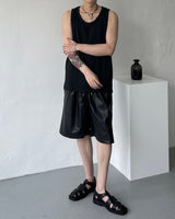 ソーシルクスリットスリーブレス / SO Silk Slit Sleeveless (2 colors)