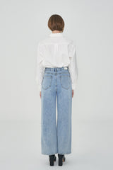 ワイドフィットライトブルーデニムパンツ/ACTRESS YOOSUN, WJSN YEON-JUNG, RED VELVET JOY, RAPPER JESSIE, MAMAMOO MOON-BYUL, GIRLFRIEND YERIN, MOMOLAND NANCY, IZ*ONE EUNBI, APINK BOMI WORN WIDE FIT LIGHT BLUE DENIM PANTS [6055]