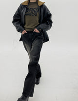 ウールレザージャンパー / Wool leather jumper (2color)