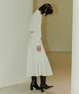 HIGH WAIST FLARE MAXI SKIRT - IVORY (6689408712822)