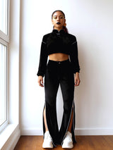 DAWANG Side Slit Drawstring Pants (4611389259894)
