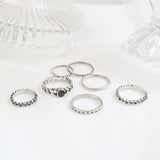 ブラックチェーンリングセット / Black chain ring set (7 set)