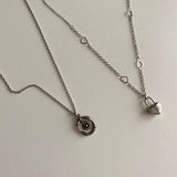 アンティークフラワ－コインユニークネックレス/of Antique Flower Coin Unique Necklace